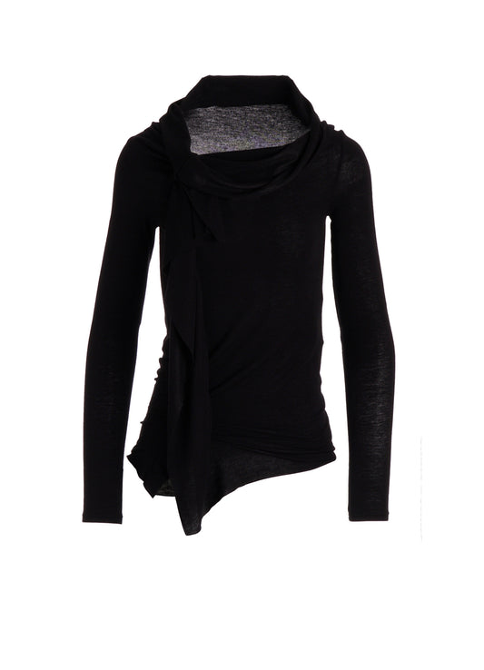 GAUZE STRETCH JERSEY DRAPED T