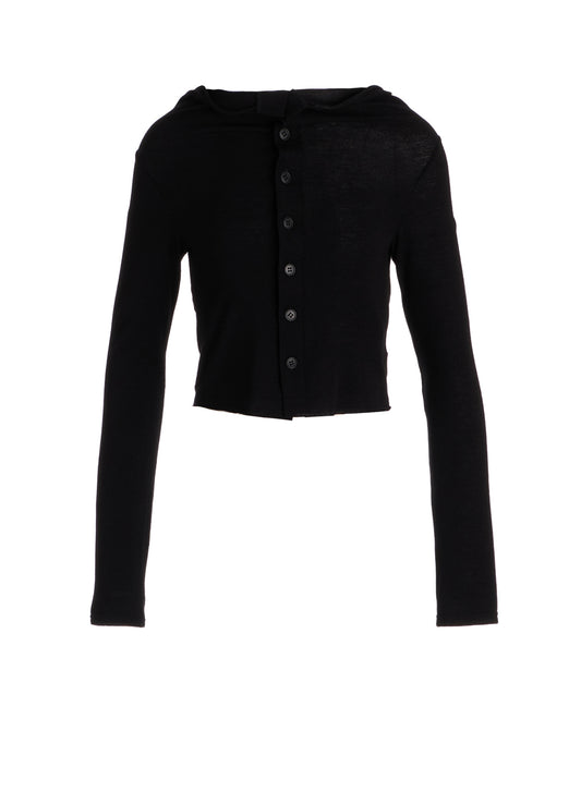GAUZE STRETCH JERSEY DRAPED CARDIGAN