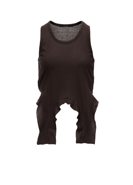 LYOCELL / COTTON RIB HEM DESIGN TANK TOP