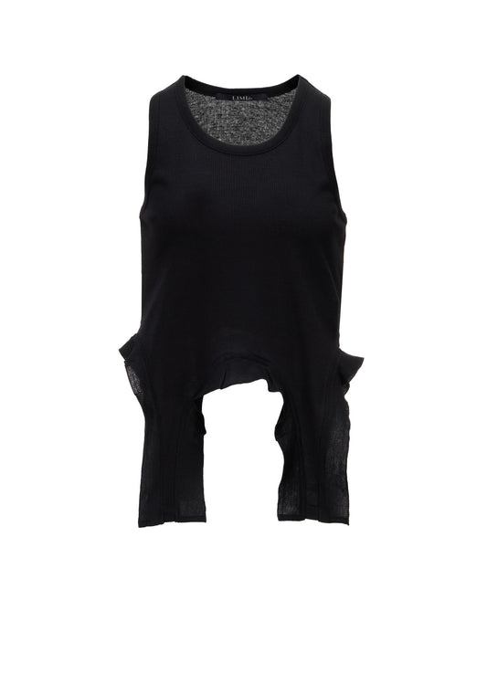 LYOCELL / COTTON RIB HEM DESIGN TANK TOP