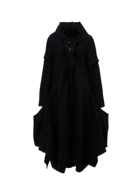 W/PE SHEEP PILE DRAPED LONG COAT