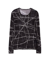 BARBED WIRE PRINT TIGHT LONG SLEEVE T