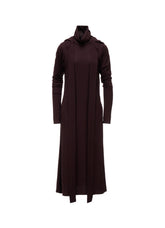 W/ SINGLE JERSEY HOODED SCARF DRESS