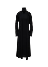 W/ SINGLE JERSEY HOODED SCARF DRESS
