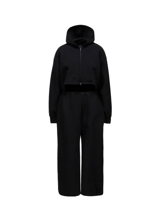 DOUBLE FACE JERSEY PARKA STYLE JUMPSUIT