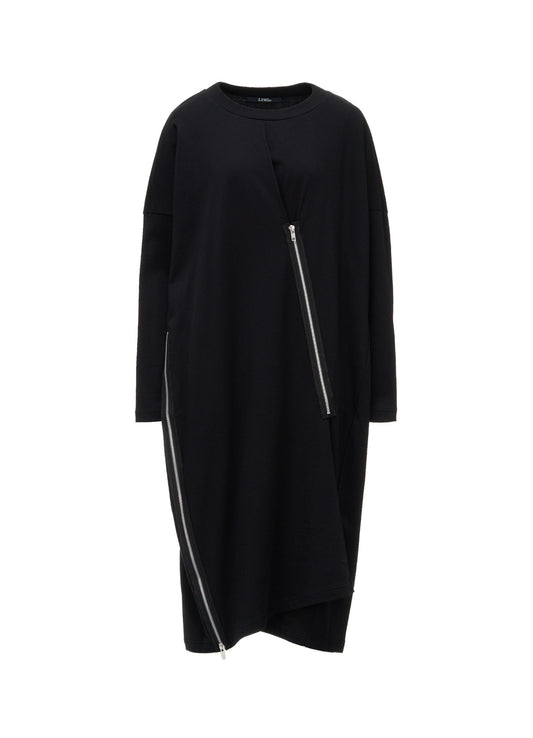 FRENCH TERRY ZIP LONG TUNIC TOP