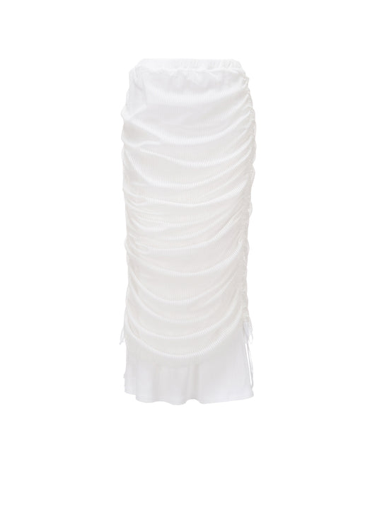 STRIPE TULLE  GATHERED LAYERED SKIRT