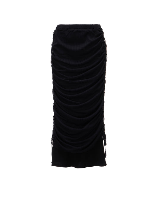 STRIPE TULLE  GATHERED LAYERED SKIRT