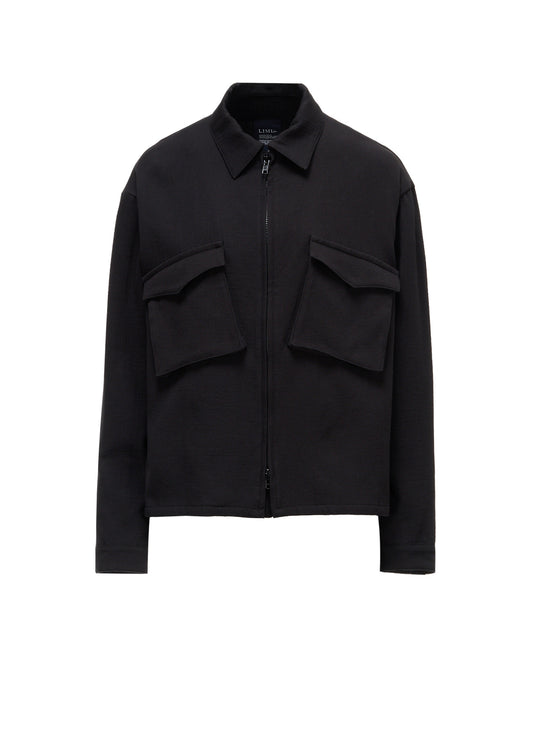 DOUBLE CLOTH FLAP POCKETS ZIP BLOUSON