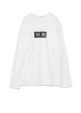 Clock Print Oversized Long T-Shirt