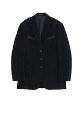 WRINKLED STRIPED 3-BUTTON JACKET WITH PEAK LAPELS