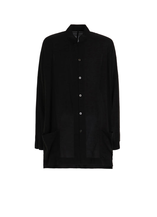 【PIECE UNIQUE】CELLULOSE LAWN FROG BUTTON STAND-COLLAR SHIRT