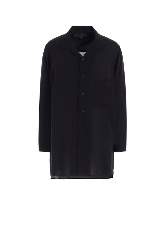 CELLULOSE LAWN OPEN COLLAR LEFT POCKET BLOUSE