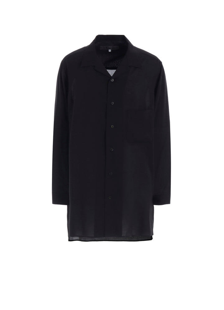 CELLULOSE LAWN OPEN COLLAR LEFT POCKET BLOUSE