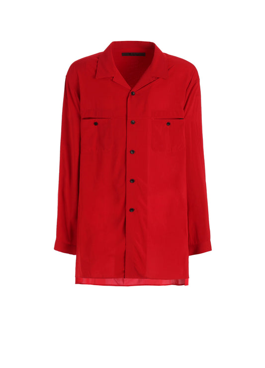 【PIECE UNIQUE】RAYON LAWN OPEN-COLLAR SHIRT WITH HORIZON PANEL