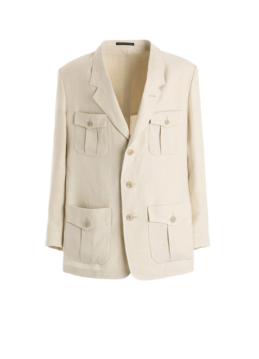 UN-DYED LINEN TWILL 4 POCKETS JACKET