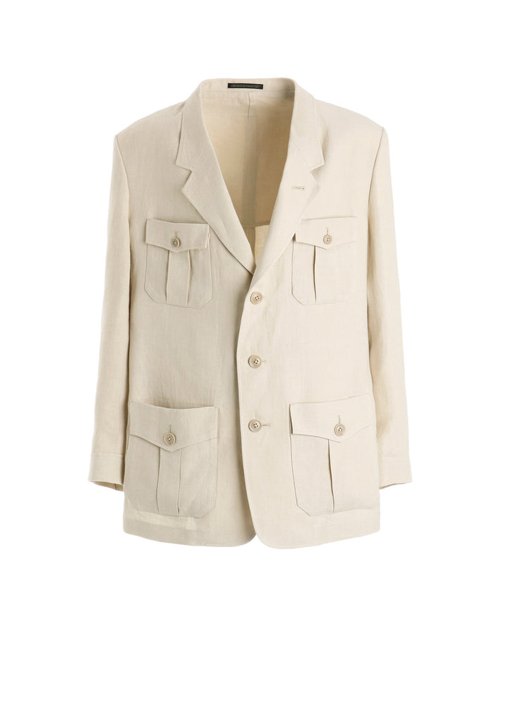 UN-DYED LINEN TWILL 4 POCKETS JACKET