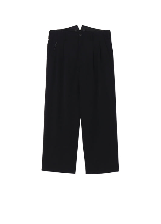 WOOL GABARDINE COIN POCKET TUCK PANTS