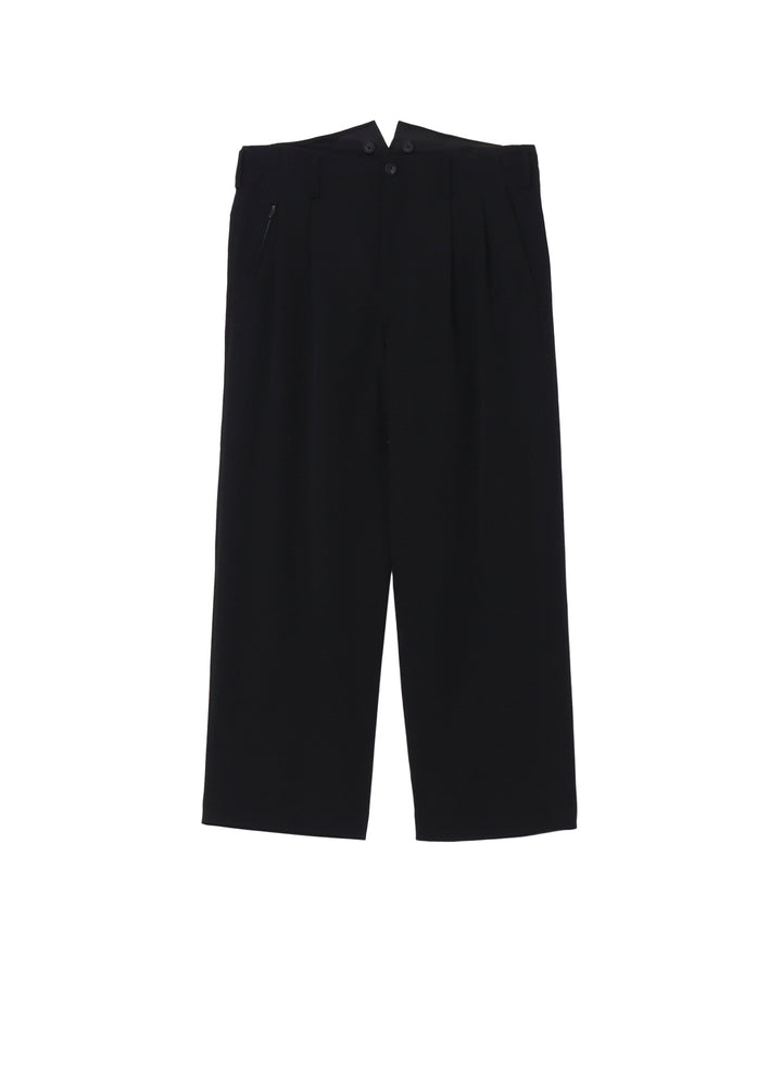 WOOL GABARDINE COIN POCKET TUCK PANTS