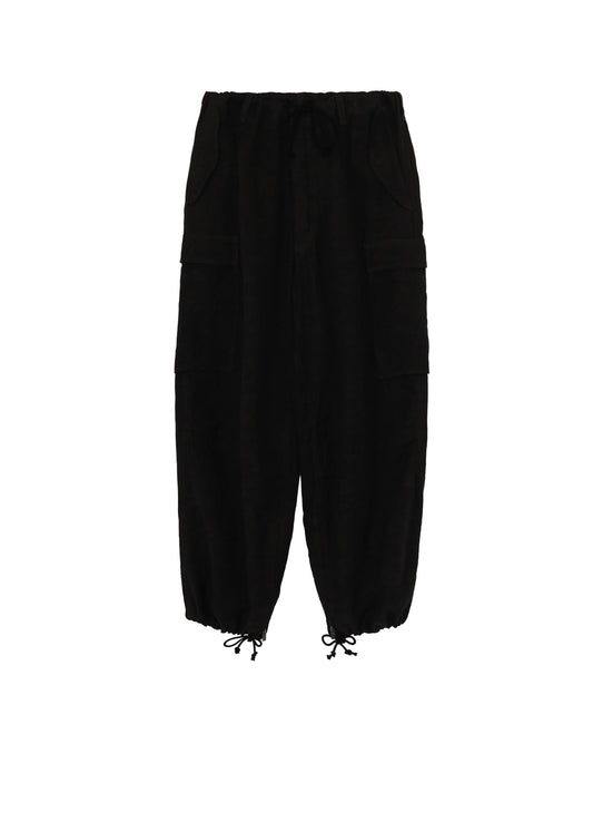 【PIECE UNIQUE】LINEN TWILL HEM-ZIP CARGO PANTS