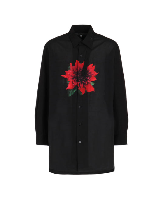 OVERSIZED SILHOUETTE SHIRT IN BROAD AND CELLULOSE – BLACK DAHLIA