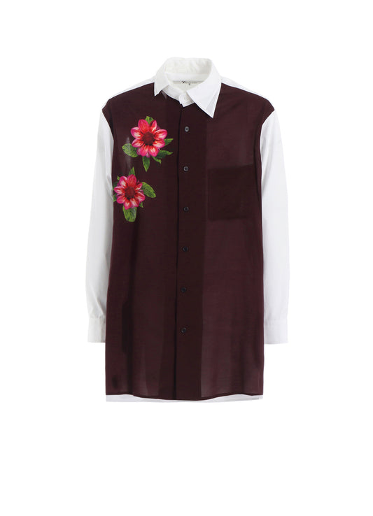 OVERSIZED SILHOUETTE SHIRT IN BROAD AND CELLULOSE – TWO FLOWERS
