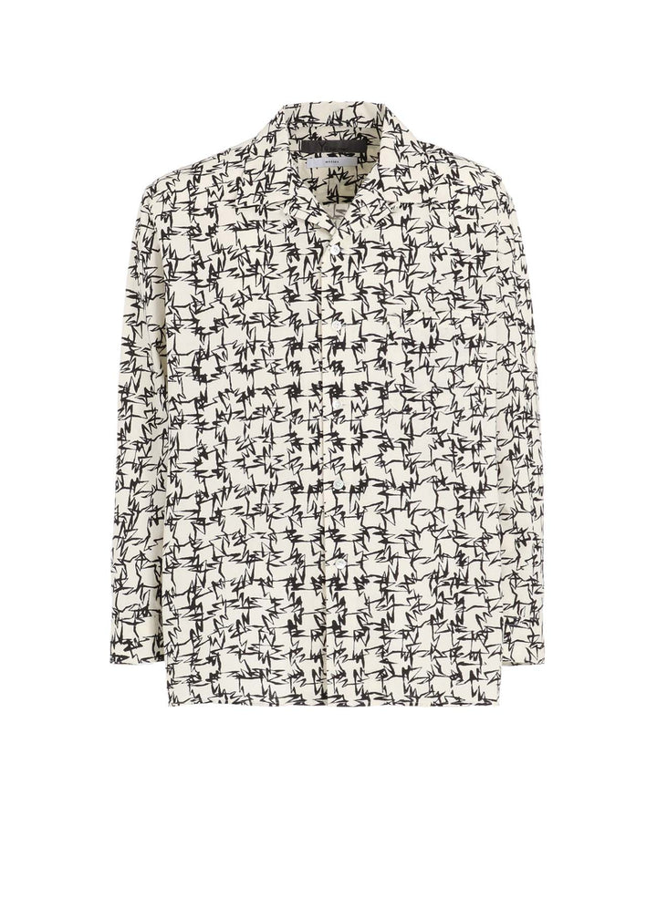 【Y's for men × MASSES】COTTON PIGMENT PRINT OPEN COLLAR SHIRT