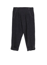 HOUNDSTOOTH PANTS WITH HAND STITCH AND TAB DETAIL