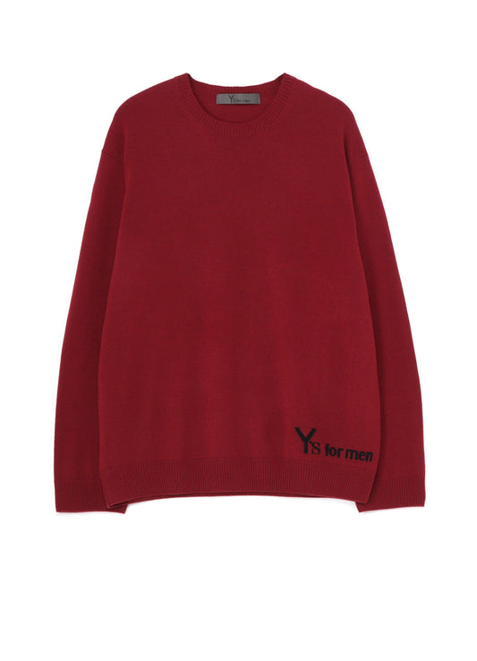 ROUND NECK INTARSIA KNIT WITH "Y's for men" LOGO