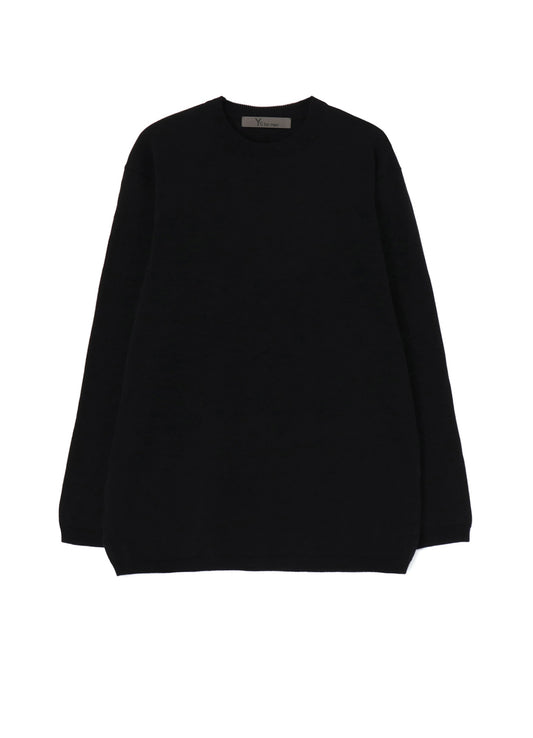 12G PLAIN STITCH ROUND-NECK LONG-SLEEVED KNIT