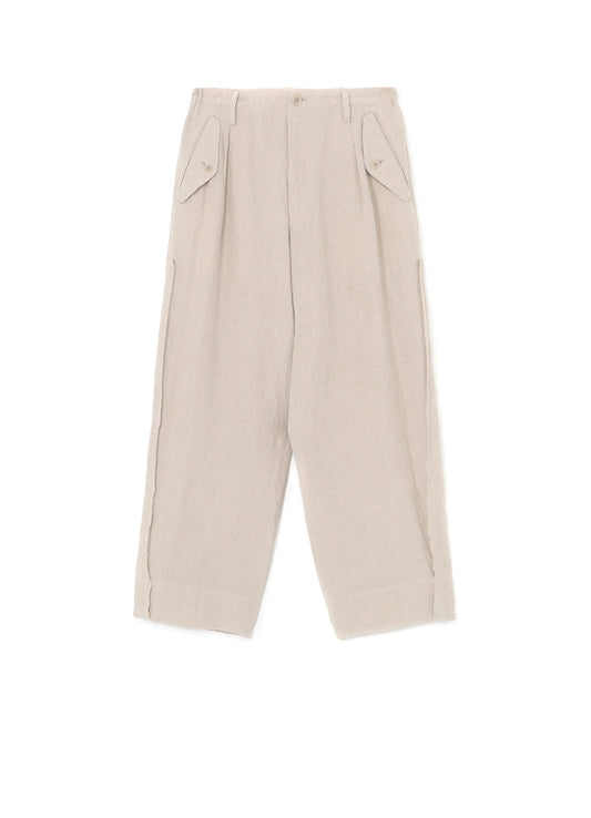 40 LINEN SIDE POINT TUCK PANTS