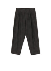 LINEN TWILL PLAID PANTS WITH SIDE TAPE