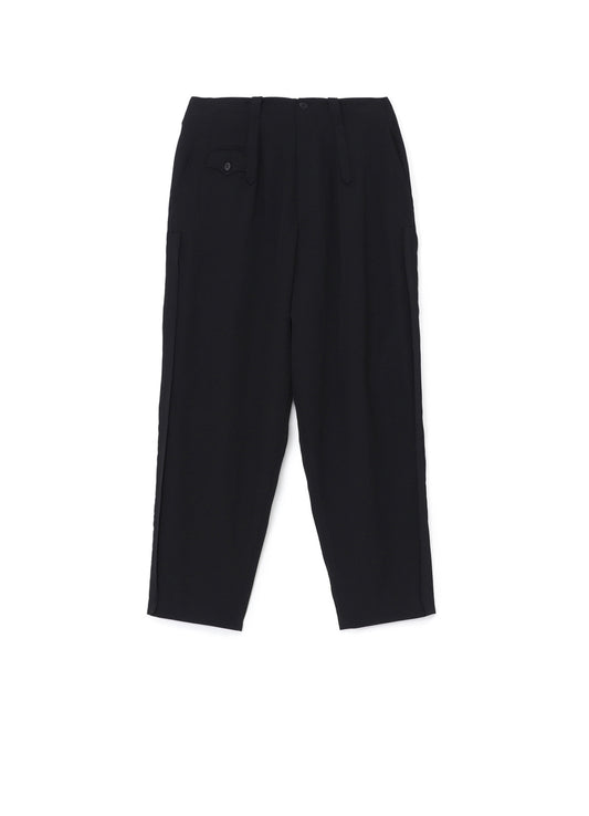 WOOL GABARDINE PANTS WITH DECORATIVE CLOTH