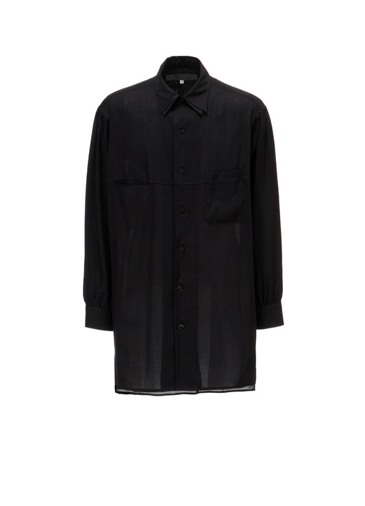 CELLULOSE LAWN DOUBLE COLLAR SHIRT