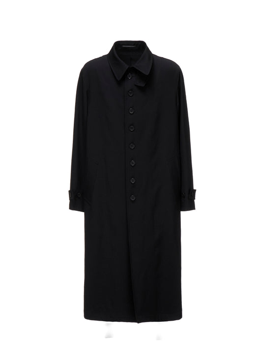 WOOL GABARDINE STAND COLLAR COAT