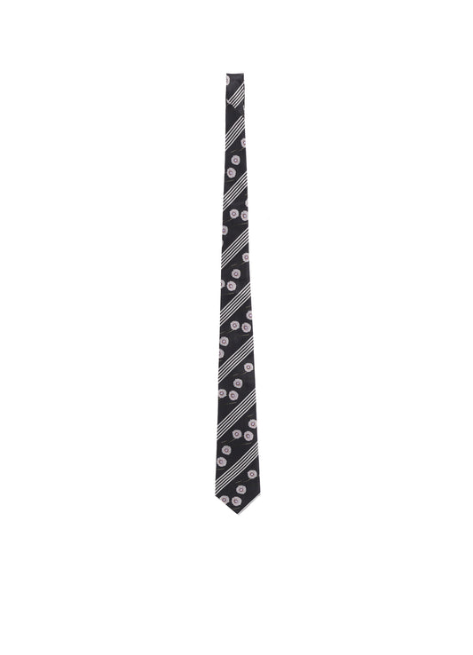 STRIPED FLORAL TIE