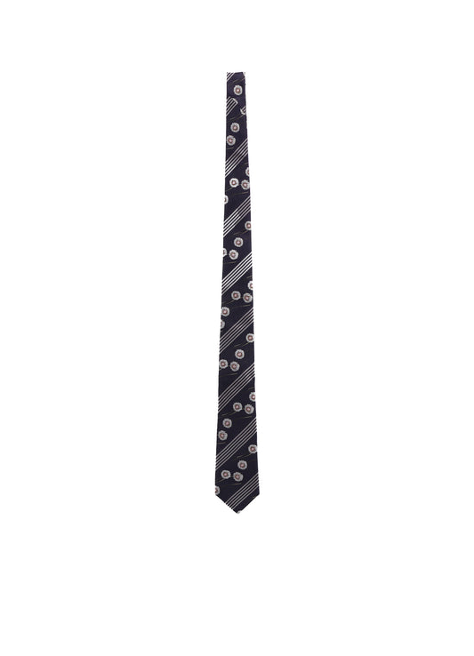 STRIPED FLORAL TIE