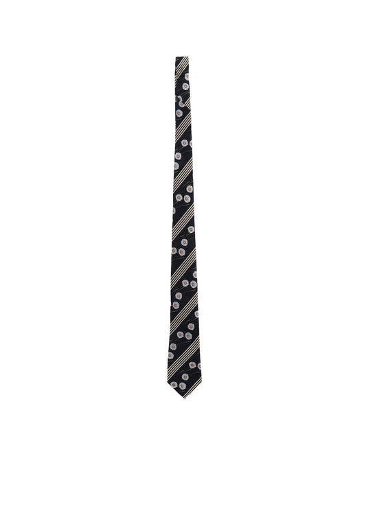 STRIPED FLORAL TIE