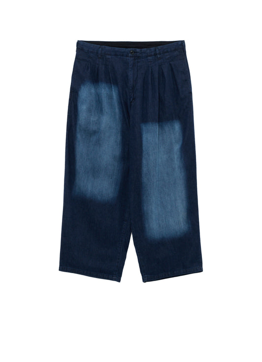 SPOTTED DENIM 12 TUCKS PANTS
