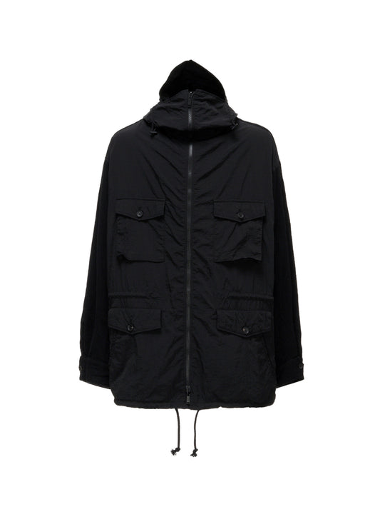 BRIM-DETAIL HOODED BLOUSON
