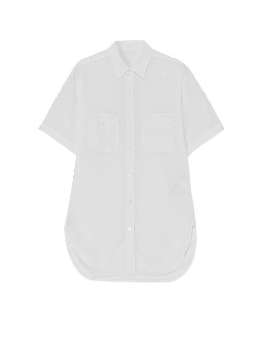 WHITE TENCEL POPLIN SAFARI SHIRT