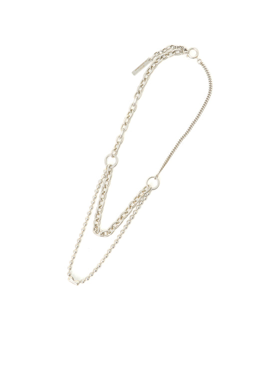 BRASS BALL CHAIN TWO-STRAND NECKLACE