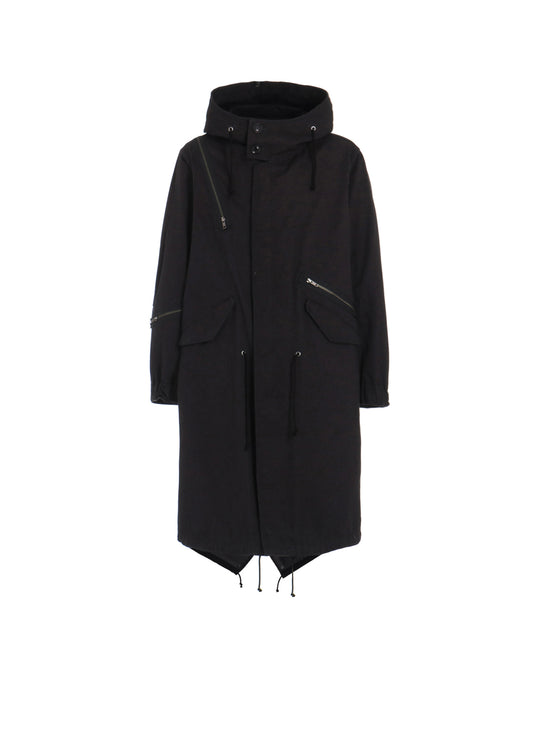 COTTON DRILL ZIPPER MODS COAT