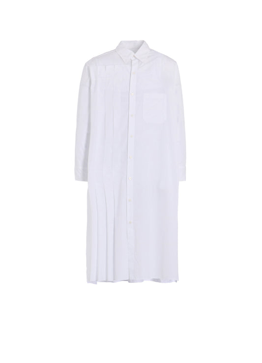 COTTON BROAD PLEATED SHIRT DRESS