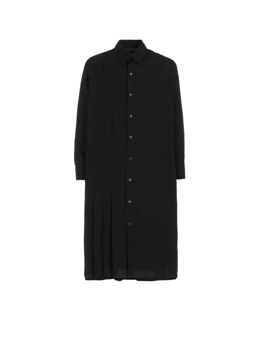 COTTON BROAD PLEATED SHIRT DRESS