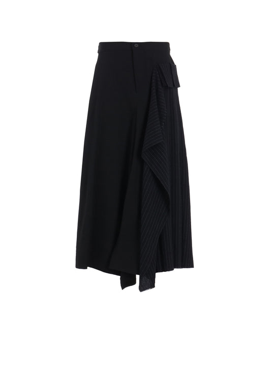 WASHER WOOL GABARDINE PLEATED SKIRT