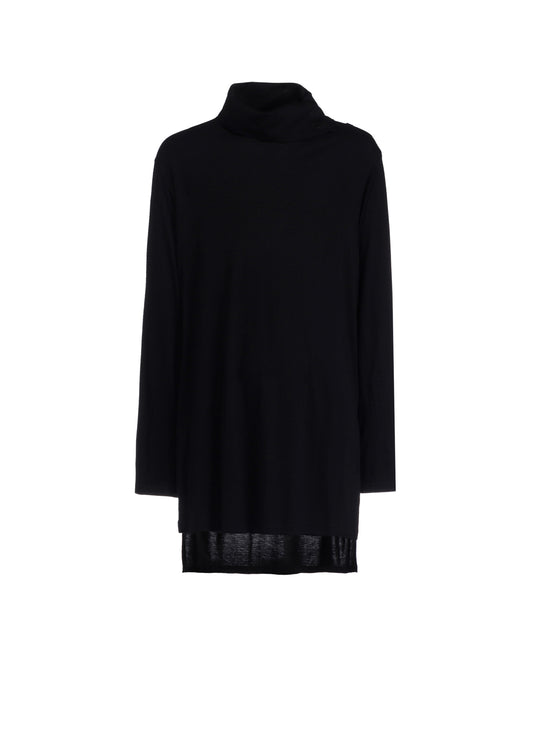 RAYON JERSEY HIGH NECK LONG-SLEEVED T-SHIRT