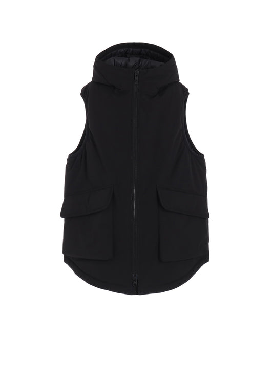 WATER-REPELLENT STRETCH TAFFETA PUFFER HOODED VEST