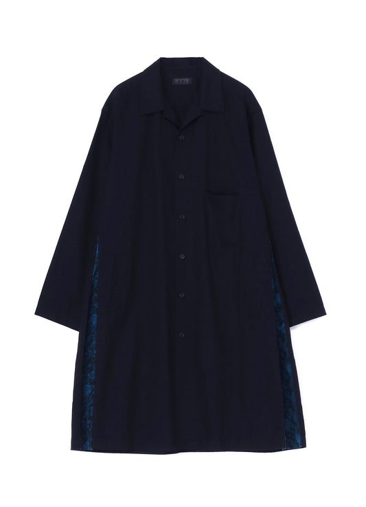 THORNY PATTERN JACQUARD GUSSETED HEM KATSURAGI LONG SHIRT