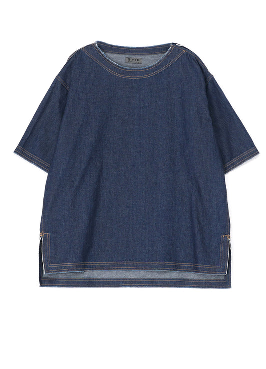 8OZ DENIM OPEN-SHOULDER SHIRT